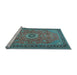 Sideview of Machine Washable Persian Light Blue Traditional Rug, wshtr1884lblu