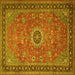 Square Persian Yellow Traditional Rug, tr1884yw