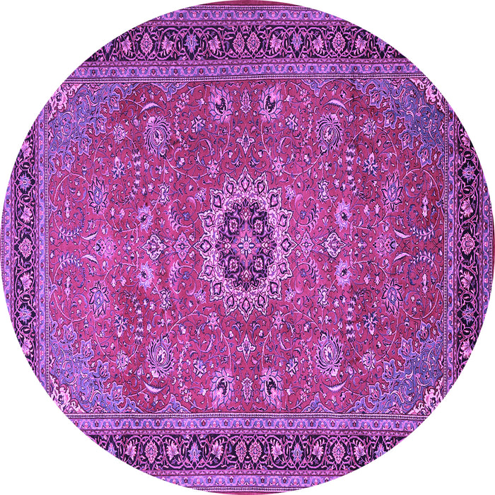 Round Persian Purple Traditional Rug, tr1884pur