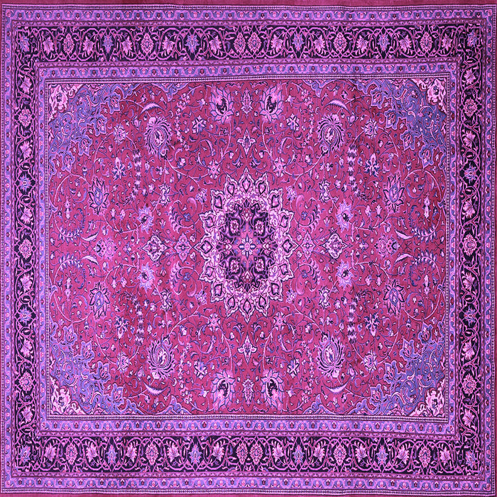 Square Machine Washable Persian Purple Traditional Area Rugs, wshtr1884pur