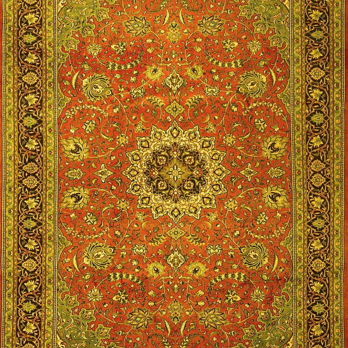 Machine Washable Persian Yellow Traditional Rug, wshtr1884yw