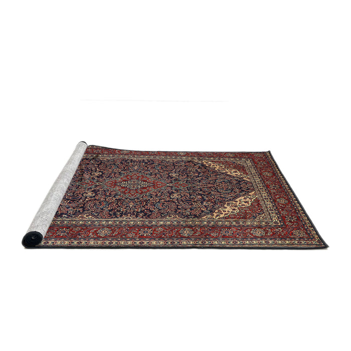 Sideview of Machine Washable Traditional Dark Almond Brown Rug, wshtr1885