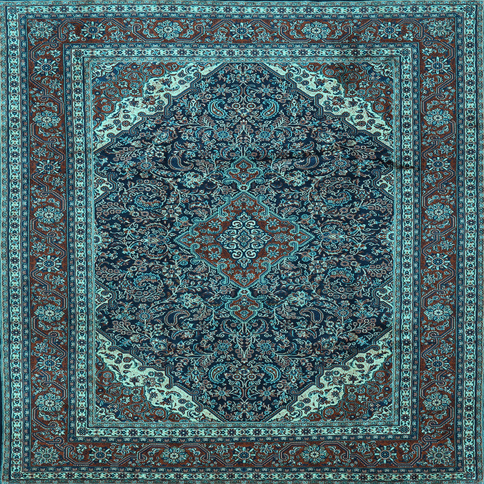 Square Machine Washable Persian Light Blue Traditional Rug, wshtr1885lblu