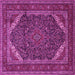 Square Machine Washable Persian Pink Traditional Rug, wshtr1885pnk