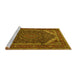 Sideview of Machine Washable Persian Yellow Traditional Rug, wshtr1885yw