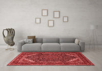 Machine Washable Persian Red Traditional Rug, wshtr1885red