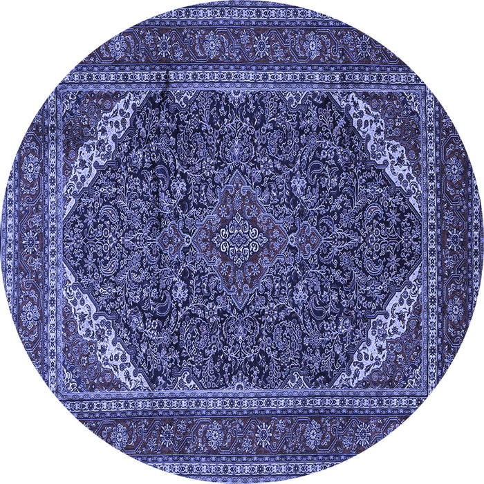 Round Persian Blue Traditional Rug, tr1885blu