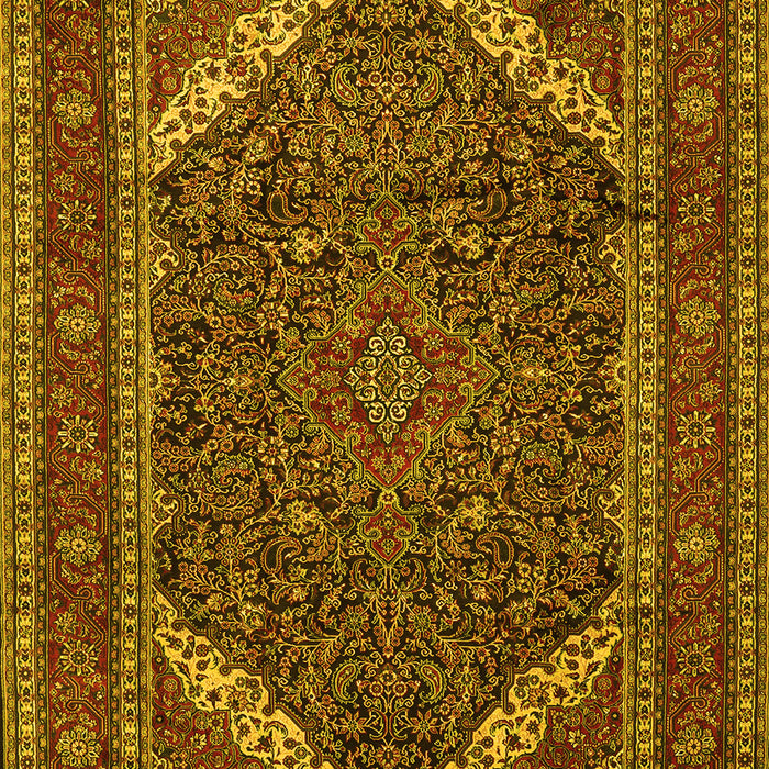Machine Washable Persian Yellow Traditional Rug, wshtr1885yw