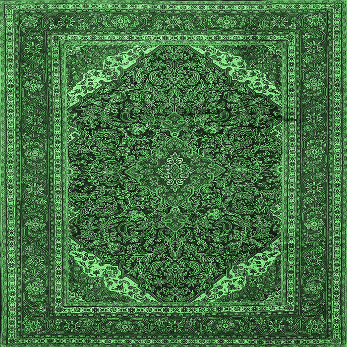Square Persian Emerald Green Traditional Rug, tr1885emgrn