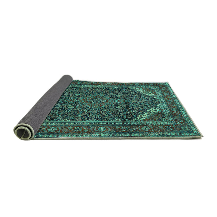 Sideview of Persian Turquoise Traditional Rug, tr1885turq
