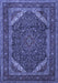 Machine Washable Persian Blue Traditional Rug, wshtr1885blu