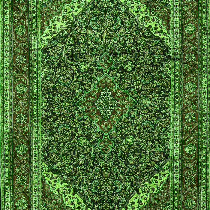 Serging Thickness of Machine Washable Persian Green Traditional Area Rugs, wshtr1885grn