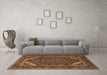 Machine Washable Persian Brown Traditional Rug in a Living Room,, wshtr1885brn