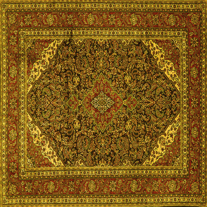 Square Persian Yellow Traditional Rug, tr1885yw