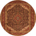 Square Persian Orange Traditional Rug, tr1885org