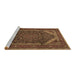 Sideview of Machine Washable Persian Brown Traditional Rug, wshtr1885brn