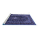 Sideview of Machine Washable Persian Blue Traditional Rug, wshtr1886blu