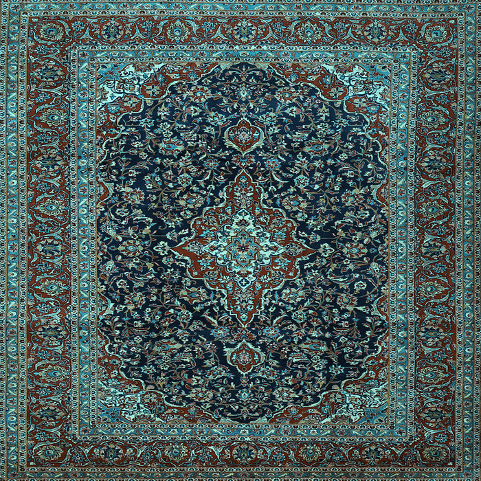 Square Machine Washable Persian Light Blue Traditional Rug, wshtr1886lblu