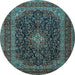 Round Persian Light Blue Traditional Rug, tr1886lblu