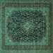 Square Persian Turquoise Traditional Rug, tr1886turq