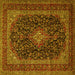 Square Machine Washable Persian Yellow Traditional Rug, wshtr1886yw