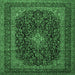 Square Machine Washable Persian Emerald Green Traditional Area Rugs, wshtr1886emgrn