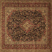 Square Machine Washable Persian Brown Traditional Rug, wshtr1886brn