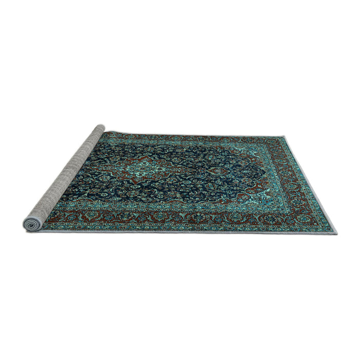Sideview of Machine Washable Persian Light Blue Traditional Rug, wshtr1886lblu