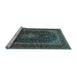 Sideview of Machine Washable Persian Light Blue Traditional Rug, wshtr1886lblu