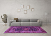 Machine Washable Persian Purple Traditional Rug, wshtr1886pur