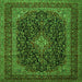 Round Machine Washable Persian Green Traditional Area Rugs, wshtr1886grn