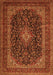 Serging Thickness of Machine Washable Persian Orange Traditional Area Rugs, wshtr1886org