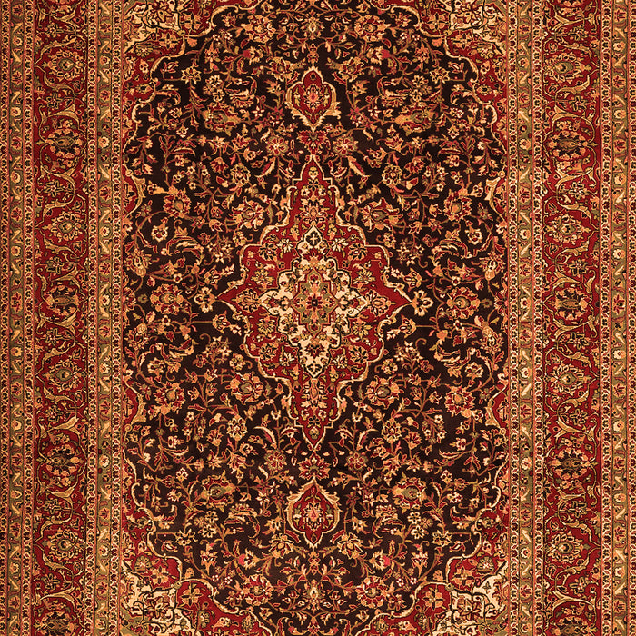 Serging Thickness of Machine Washable Persian Orange Traditional Area Rugs, wshtr1886org