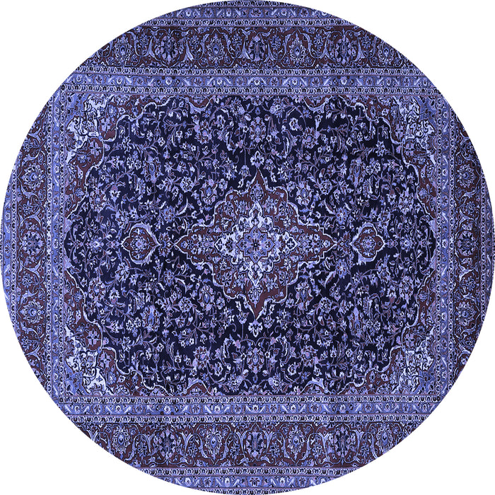 Round Persian Blue Traditional Rug, tr1886blu