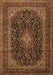 Machine Washable Persian Brown Traditional Rug, wshtr1886brn