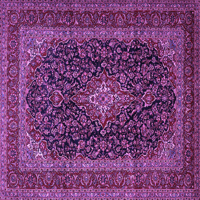 Square Machine Washable Persian Purple Traditional Area Rugs, wshtr1886pur