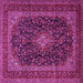 Square Machine Washable Persian Pink Traditional Rug, wshtr1886pnk