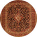 Machine Washable Persian Orange Traditional Area Rugs, wshtr1886org