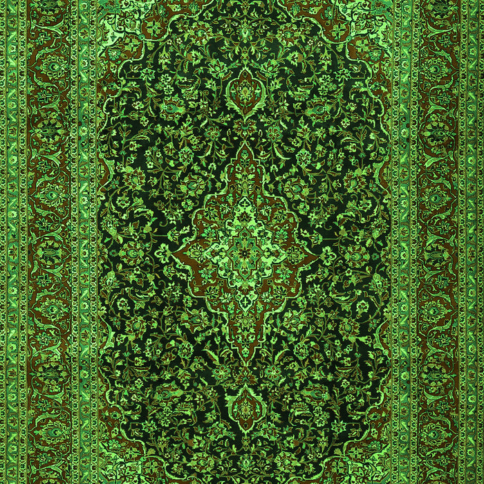 Serging Thickness of Machine Washable Persian Green Traditional Area Rugs, wshtr1886grn