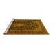 Sideview of Machine Washable Persian Yellow Traditional Rug, wshtr1886yw