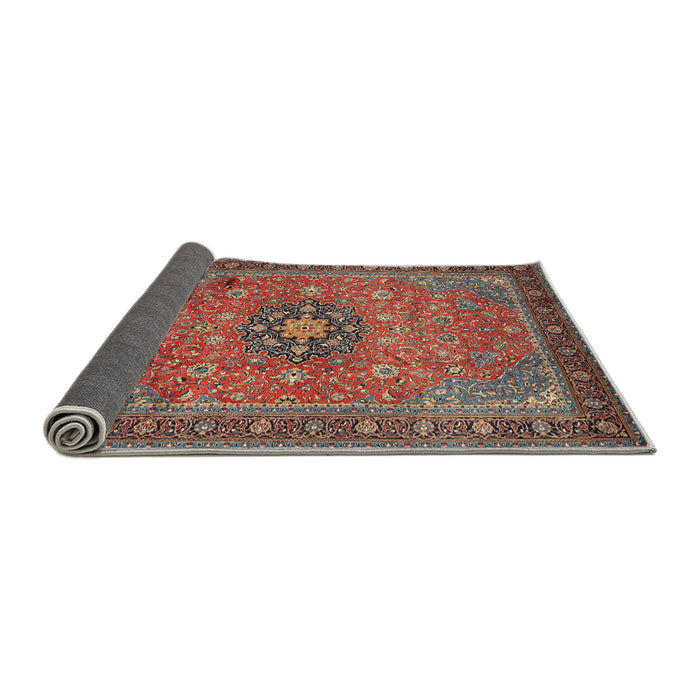 Sideview of Traditional Saffron Red Medallion Rug, tr1887