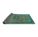 Sideview of Medallion Turquoise Traditional Rug, tr1887turq