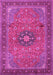 Machine Washable Medallion Pink Traditional Rug, wshtr1887pnk