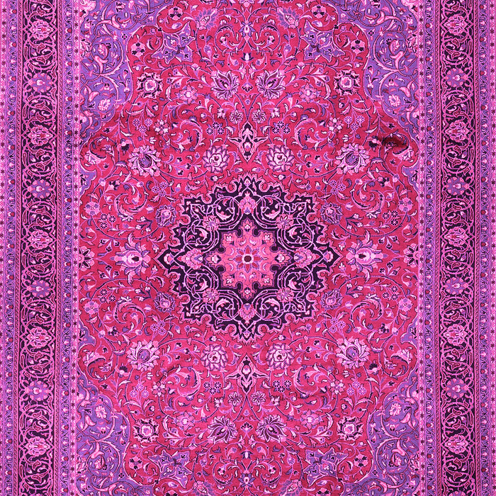 Machine Washable Medallion Pink Traditional Rug, wshtr1887pnk