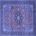 Square Medallion Blue Traditional Rug, tr1887blu