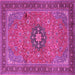 Square Machine Washable Medallion Pink Traditional Rug, wshtr1887pnk