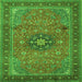 Serging Thickness of Medallion Green Traditional Rug, tr1887grn