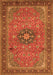 Serging Thickness of Machine Washable Medallion Orange Traditional Area Rugs, wshtr1887org