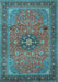 Medallion Light Blue Traditional Rug, tr1887lblu