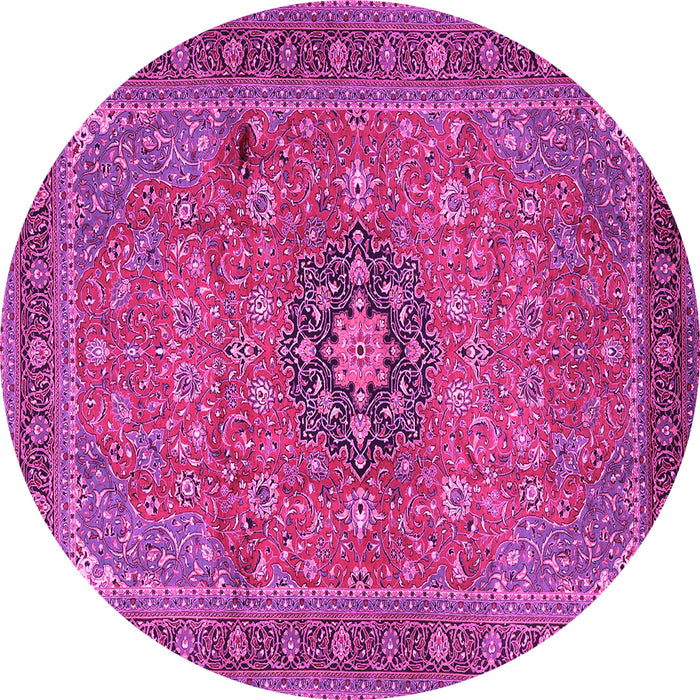 Round Medallion Pink Traditional Rug, tr1887pnk